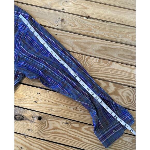 Lenor Romano Plaid Long Sleeve Button Up Shirt Size 2XL Men’s Blue - Picture 9 of 9